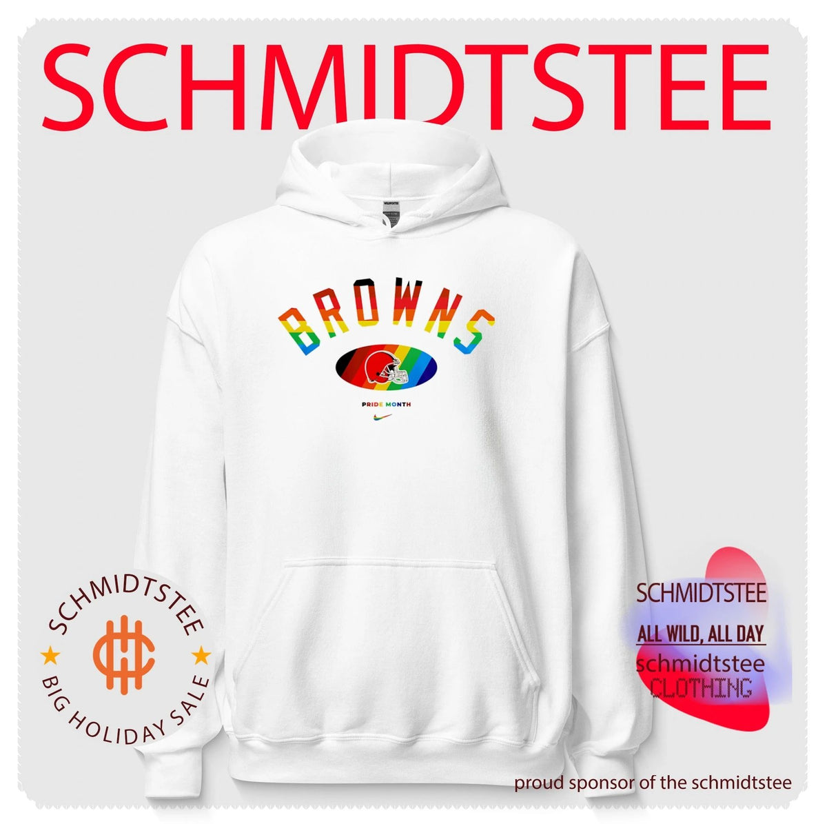 Cleveland Browns Pride Month Rainbow logo shirt