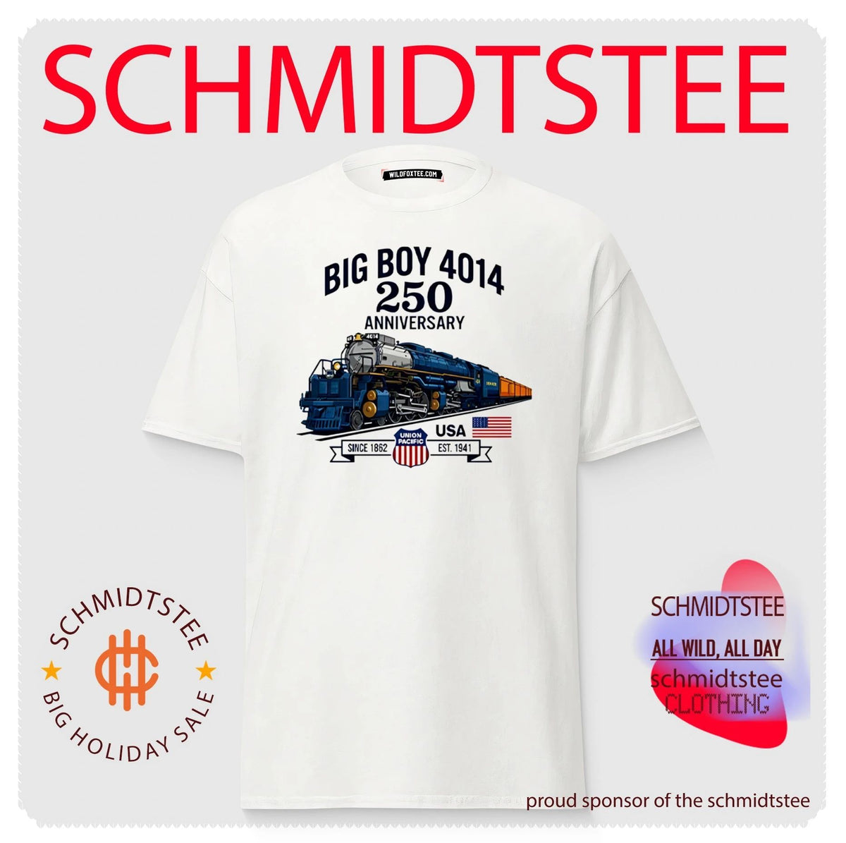 Big Boy 4014 Train 250th Anniversary Patriotic American Locomotive Shirt