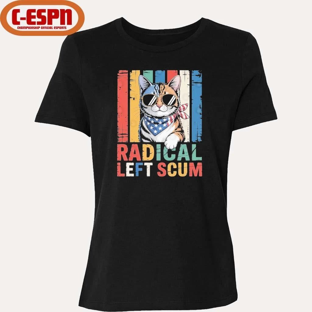 Cat Radical Left Scum Vintage T-Shirt