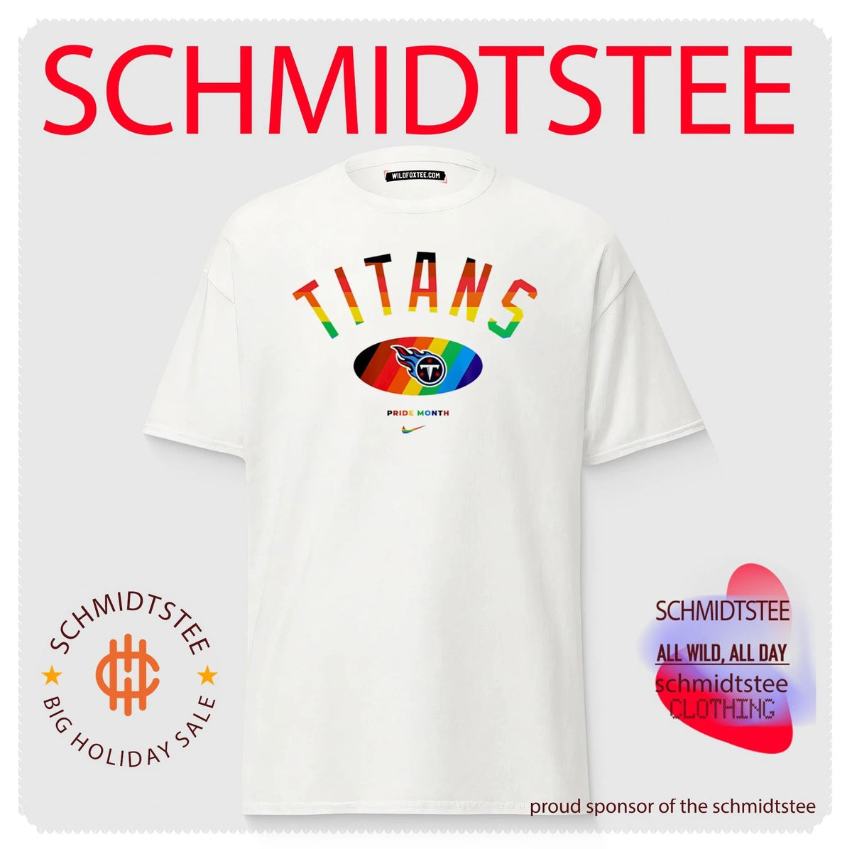 Tennessee Titans Pride Month Rainbow logo shirt
