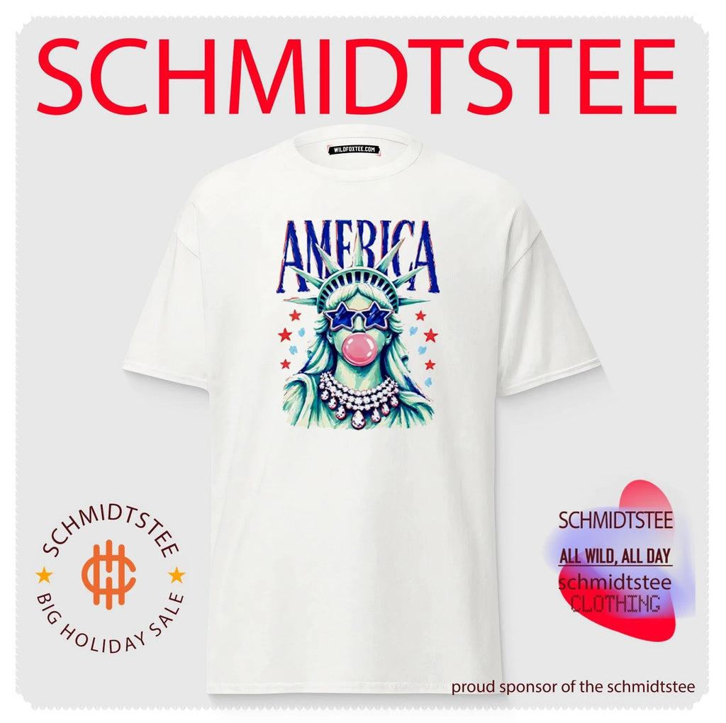 America Statue Of Liberty Blowing Bubble Gum 4th Of July Shirt