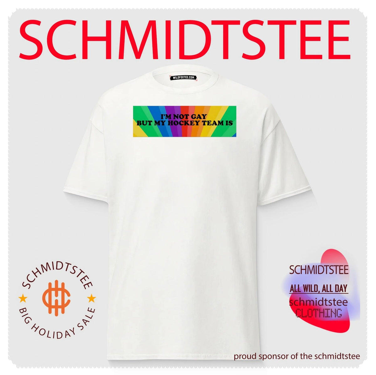 I’m not gay but my hockey team is Pride rainbow background shirt