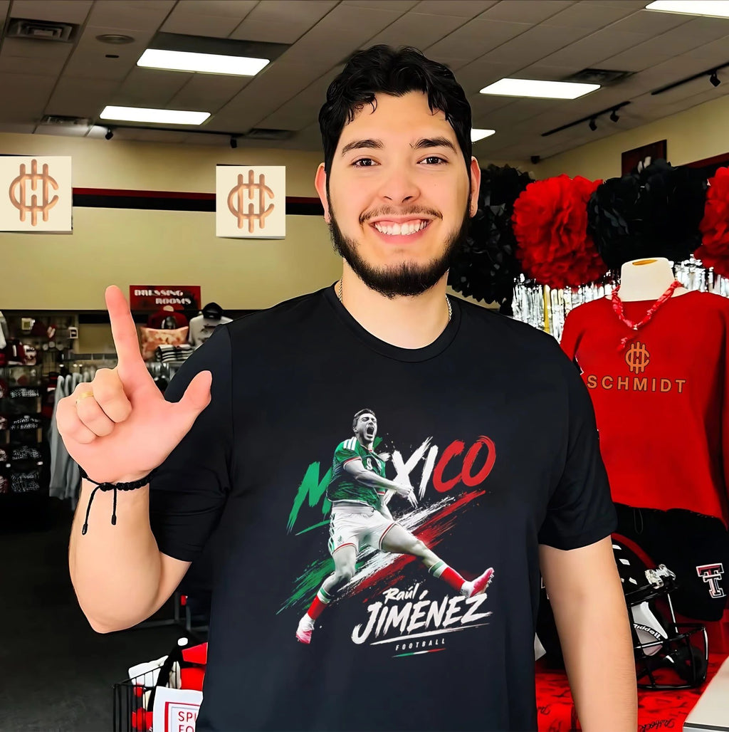 Mexico soccer player Raul Jimenez portrait shirt