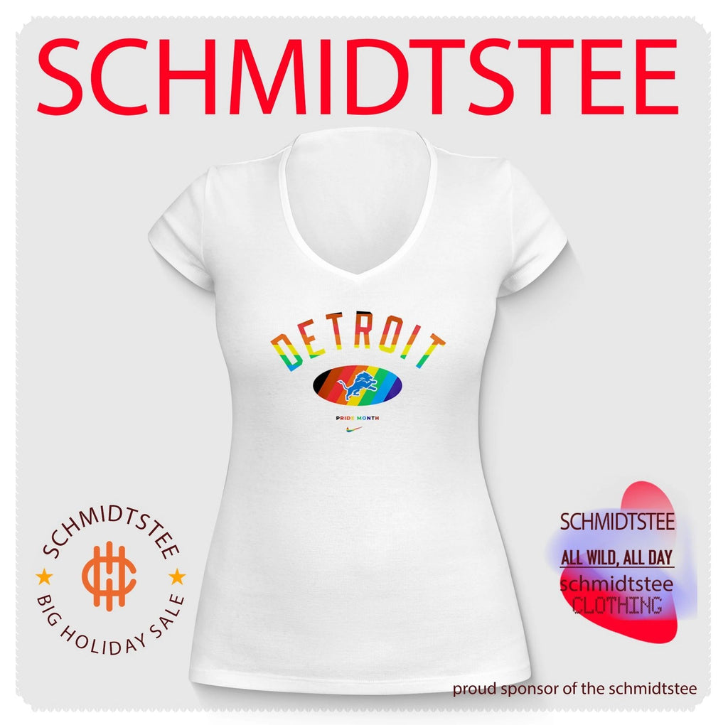 Detroit Lions Pride Month Rainbow logo shirt