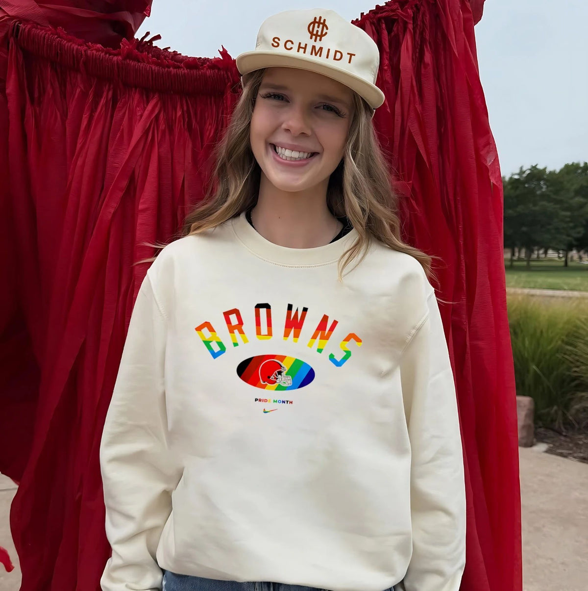 Cleveland Browns Pride Month Rainbow logo shirt