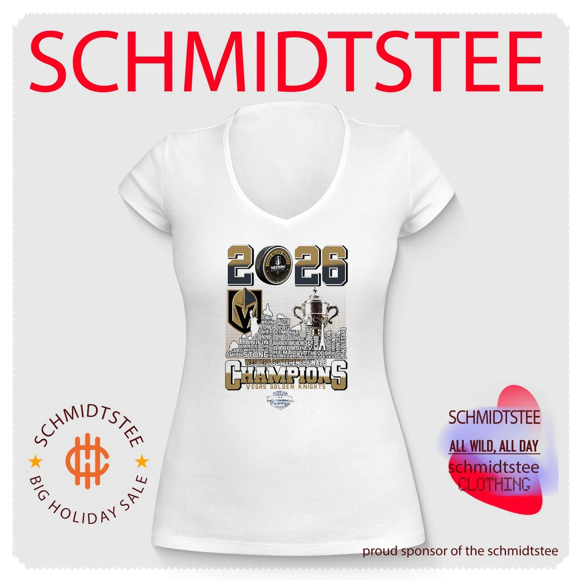 Vegas Golden Knights 2026 Western Conference Champions skyline shirt