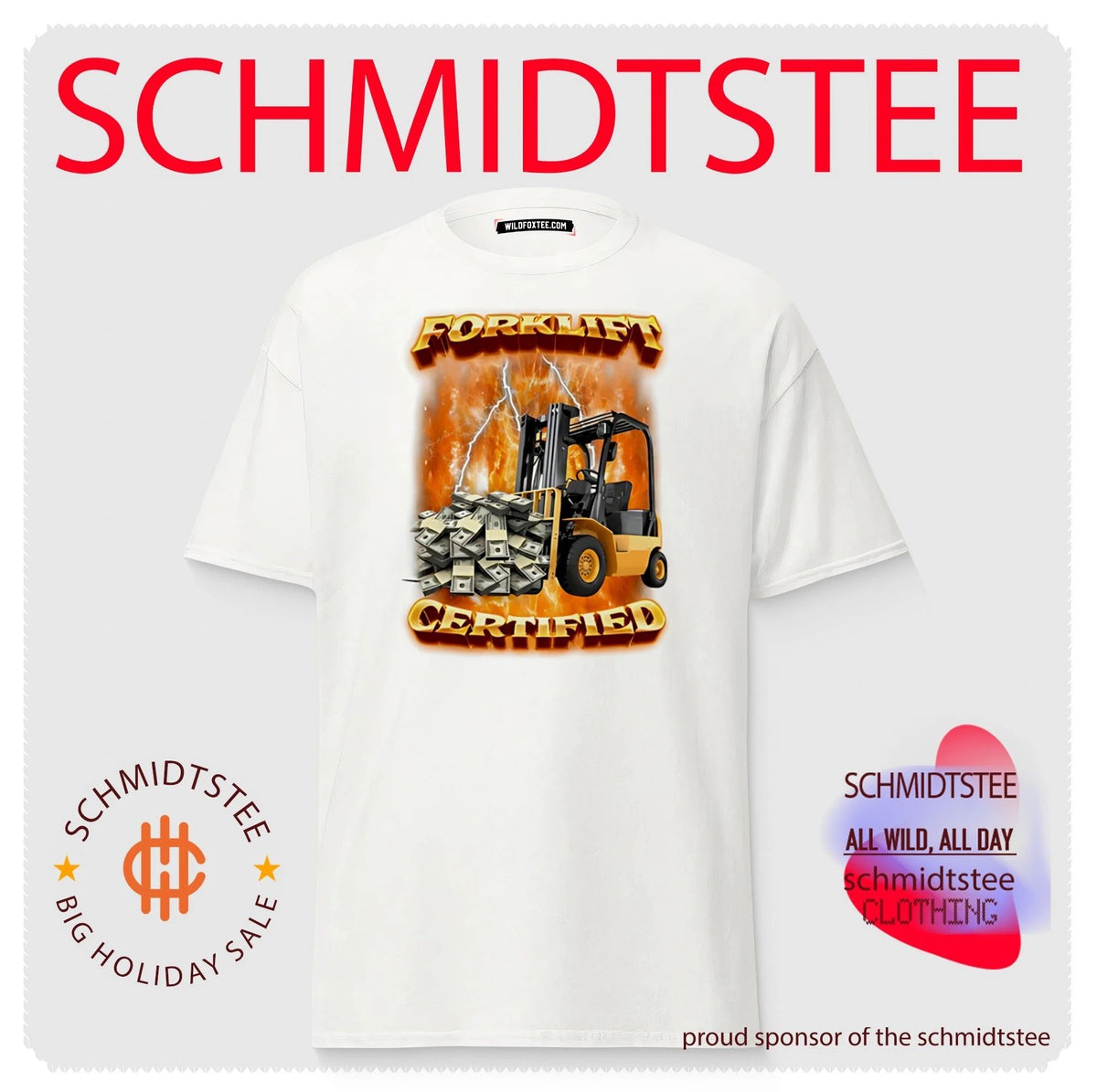 Forklift certified forklift carrying cash graphic shirt