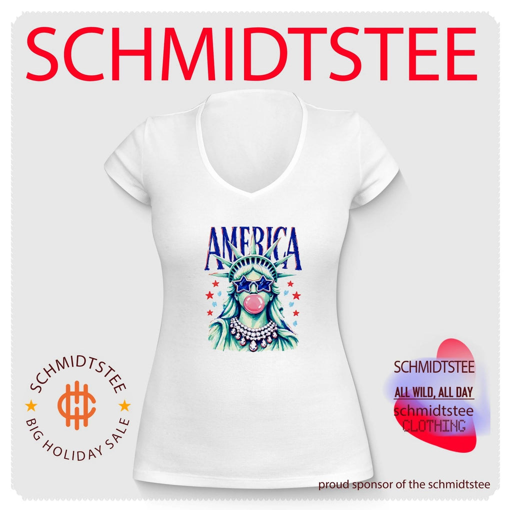 America Statue Of Liberty Blowing Bubble Gum 4th Of July Shirt