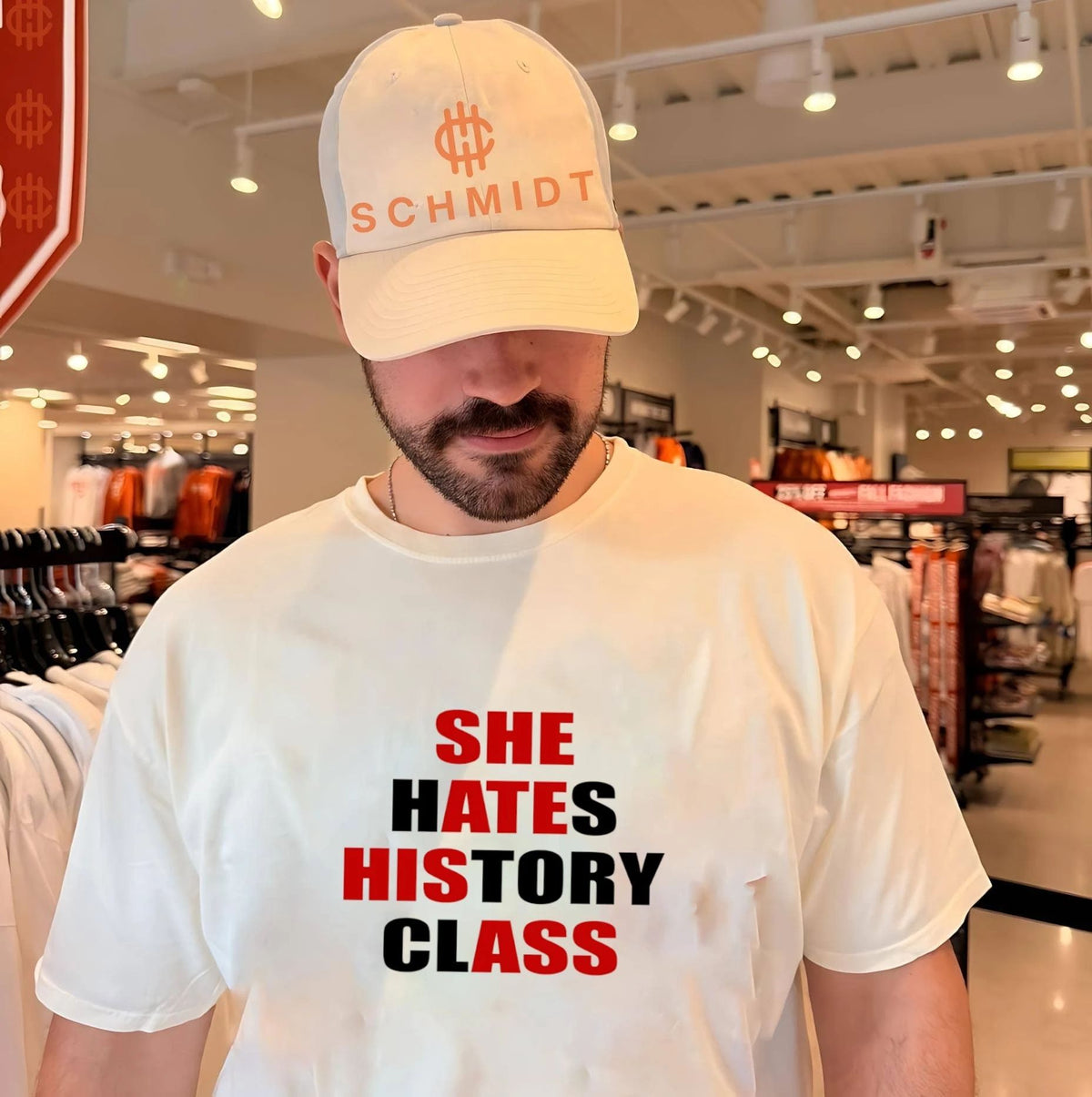 She hates history class she ate his ass text shirt