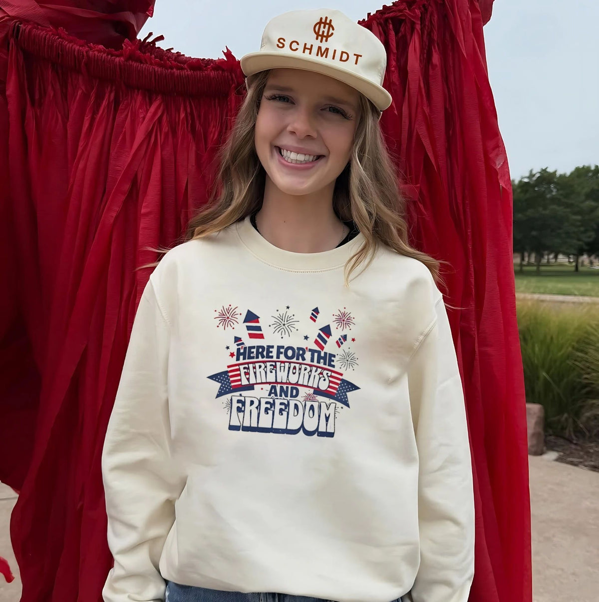 Here for the fireworks and freedom firework graphic shirt
