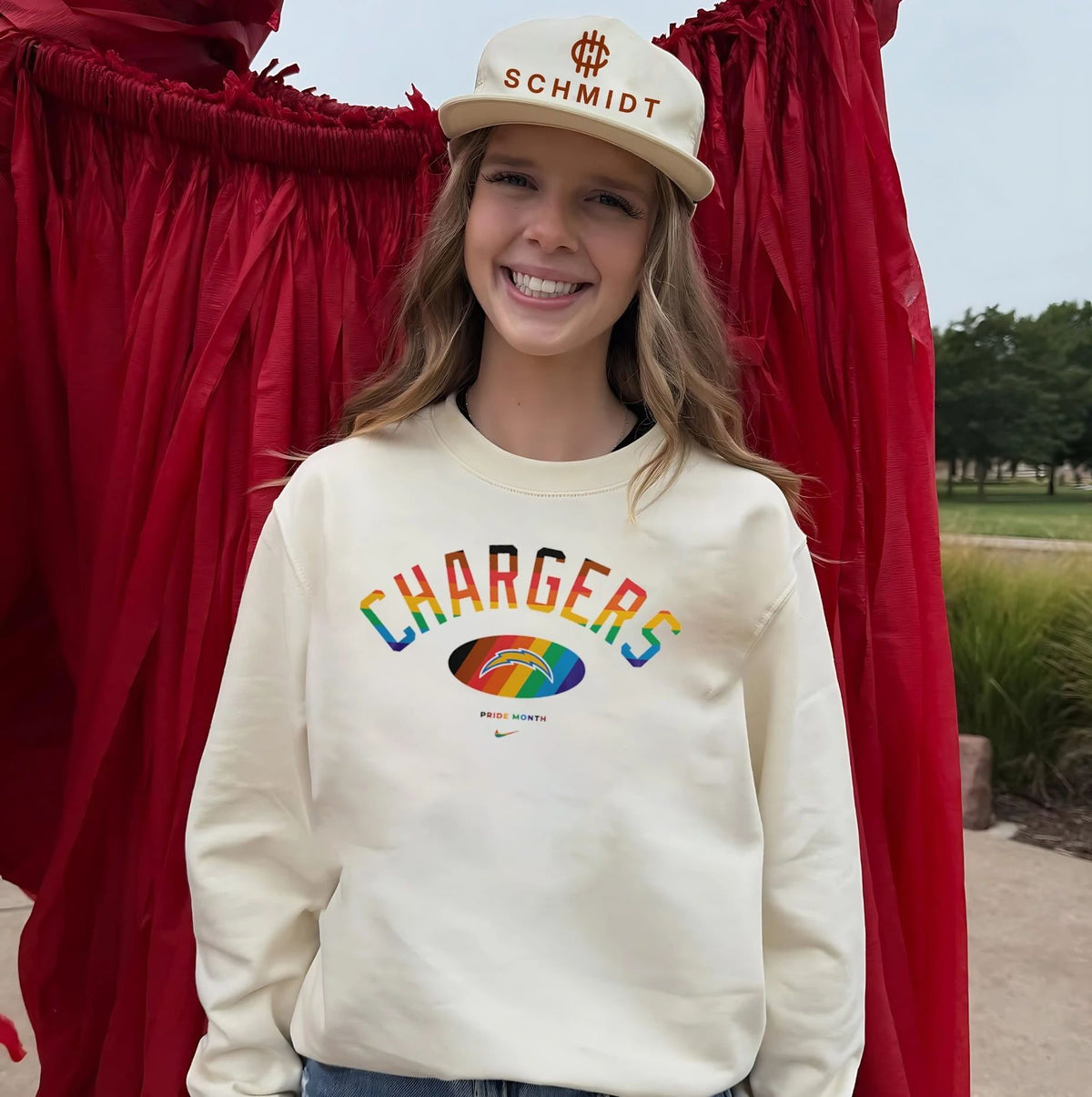 Los Angeles Chargers Pride Month Rainbow logo shirt