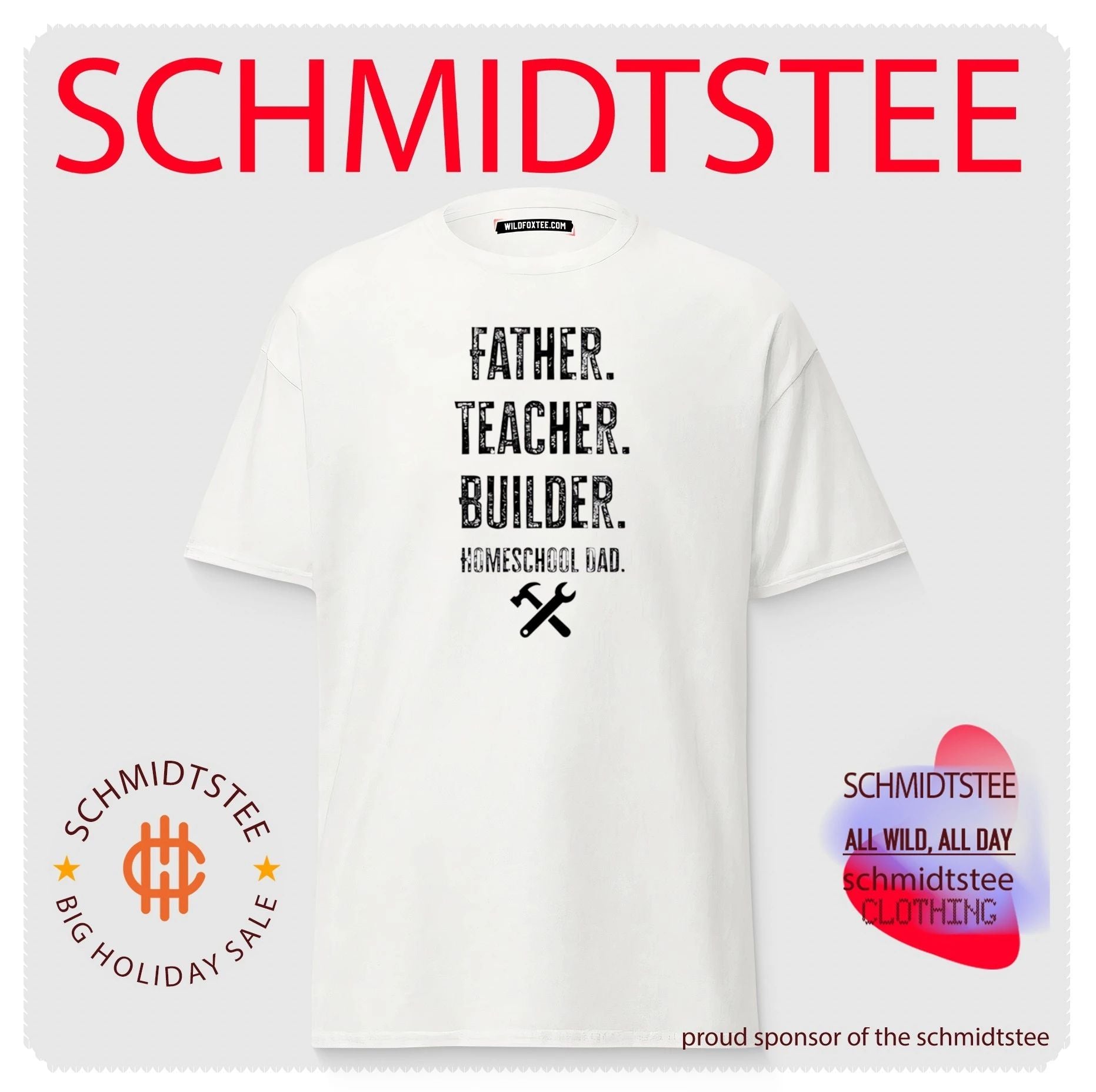 Father Teacher Builder Homeschool Dad shirt
