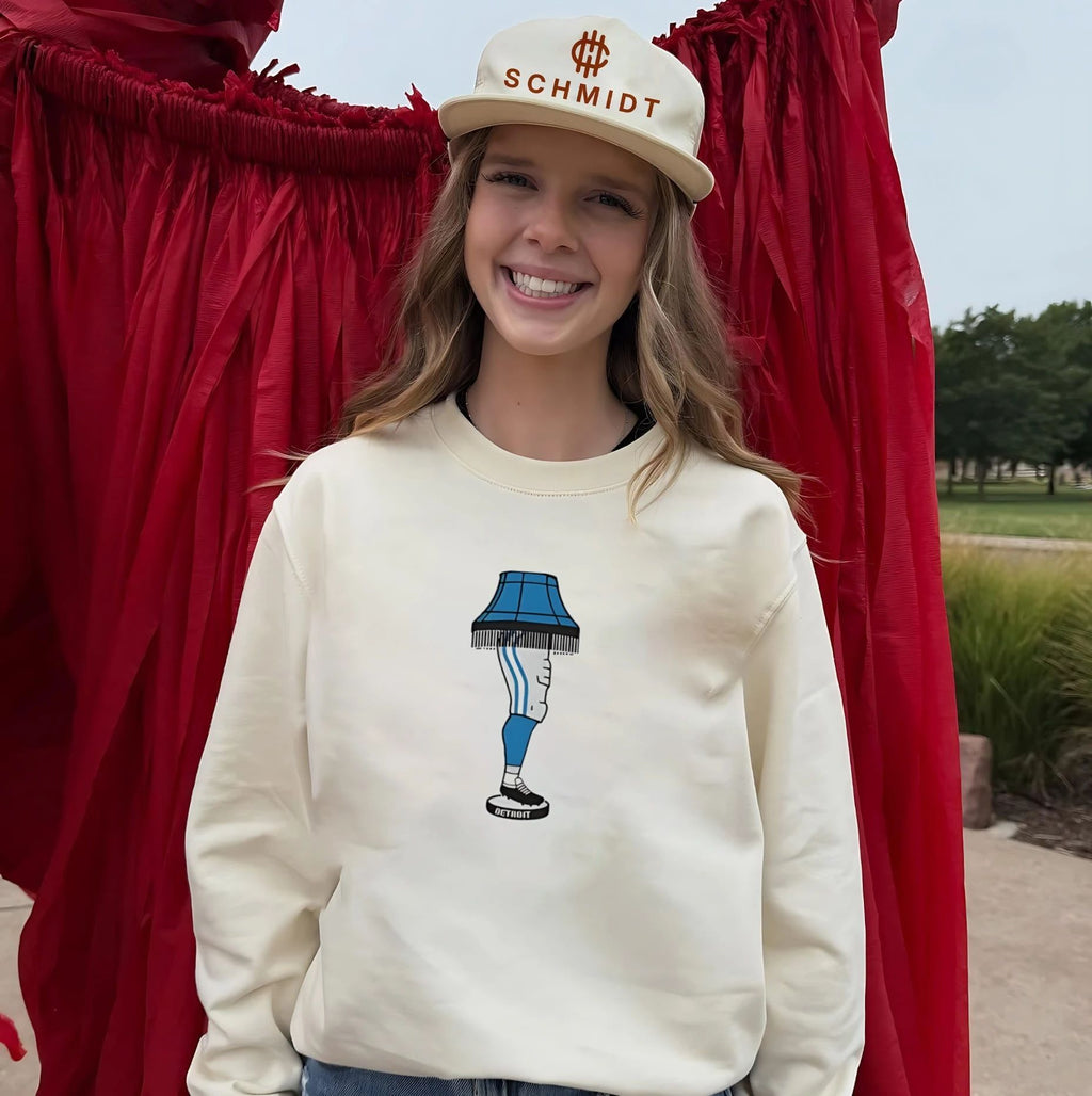 Detroit Lions football leg lamp illustration shirt