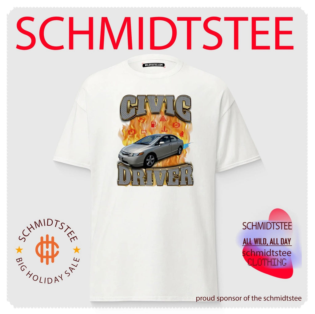 Civic driver car on flame graphic shirt