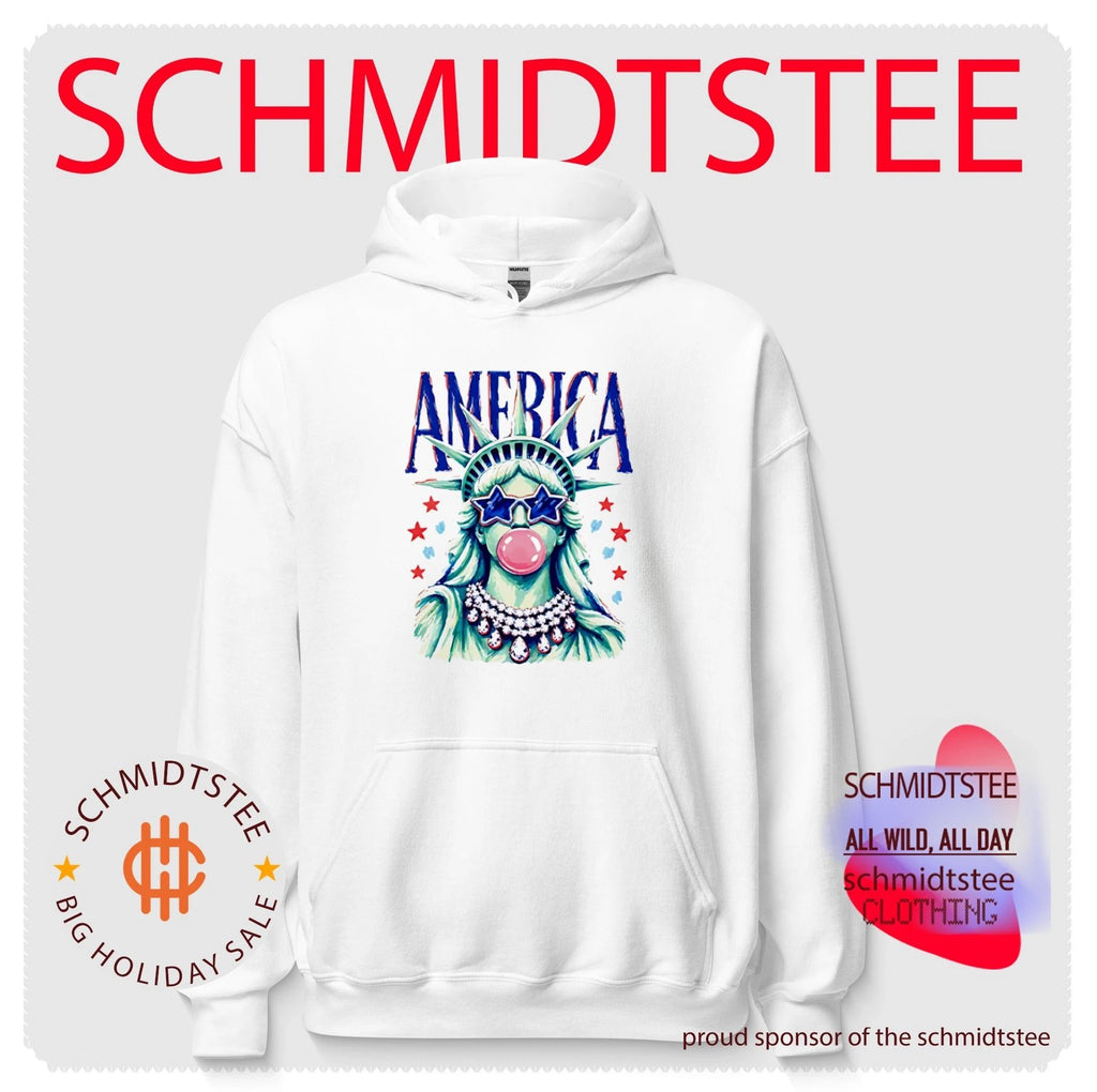 America Statue Of Liberty Blowing Bubble Gum 4th Of July Shirt