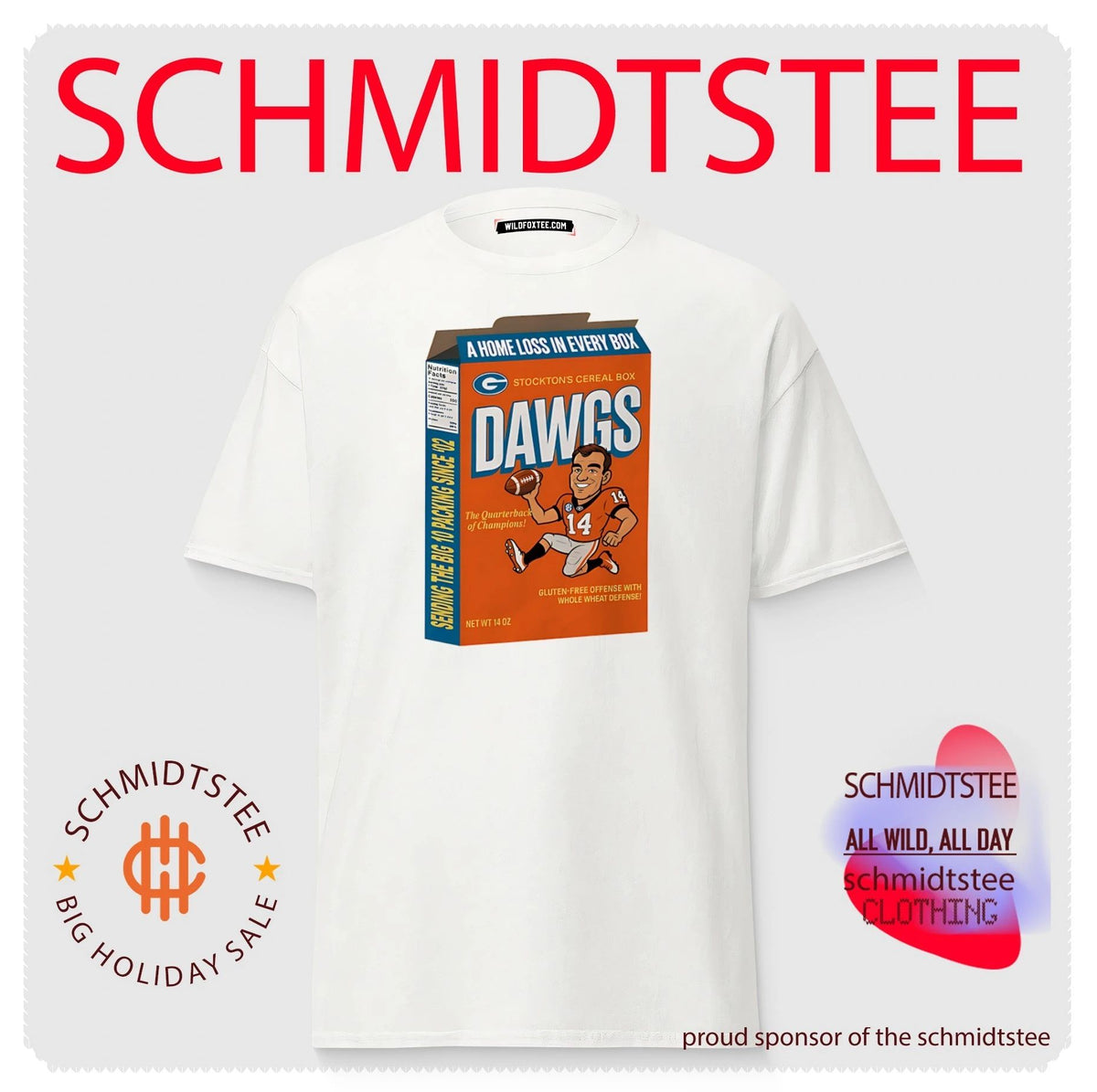 Georgia Bulldogs Stocktons Cereal Box Dawgs illustrated shirt