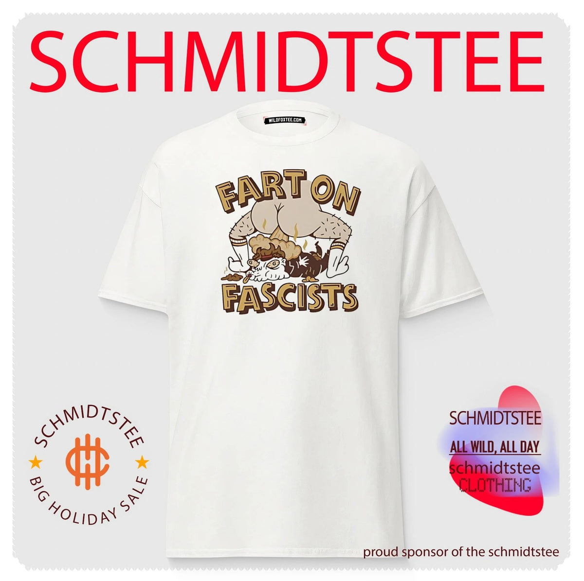 Fart on fascists funny illustration shirt