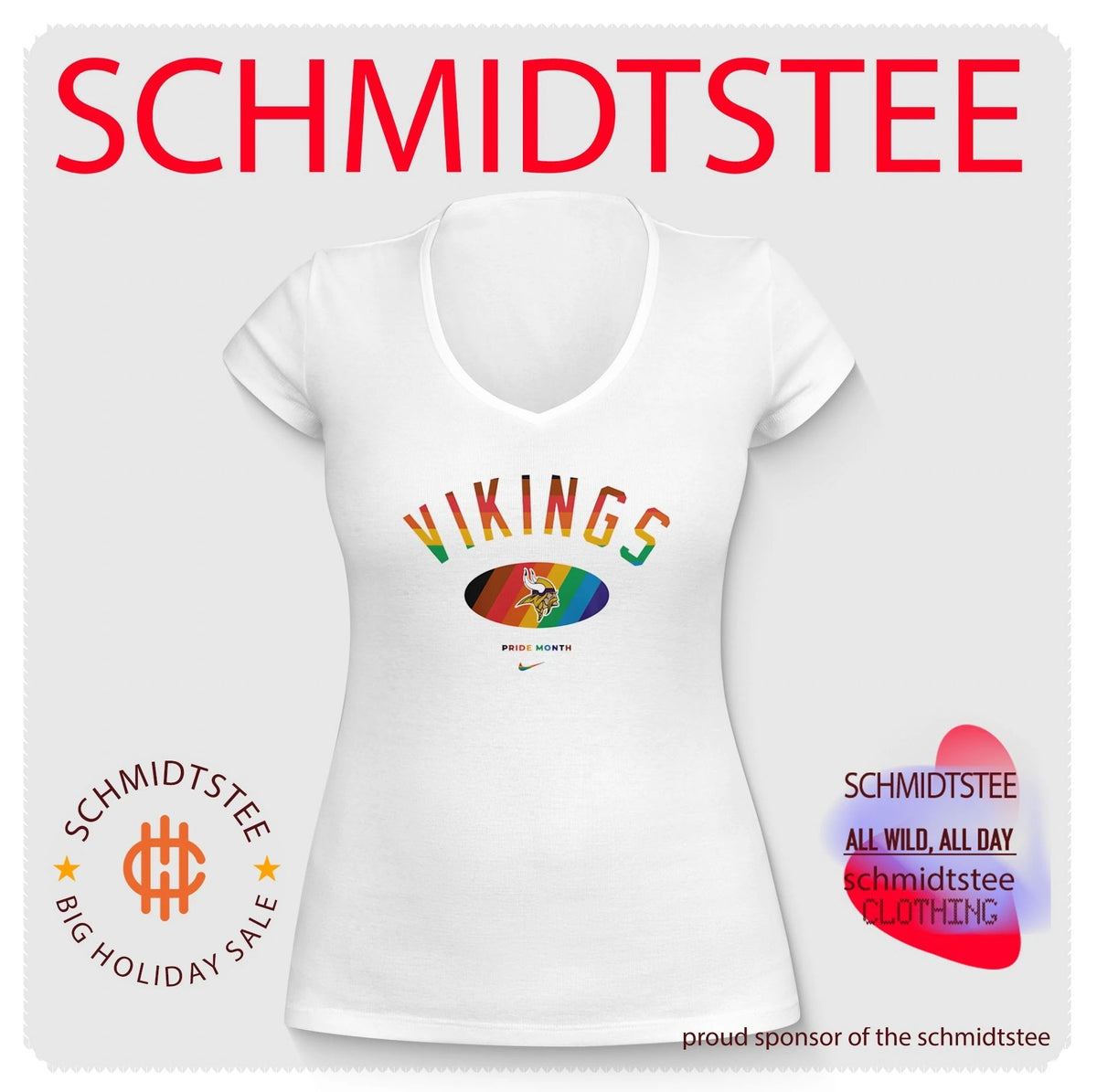 Minnesota Vikings Pride Month Rainbow logo shirt