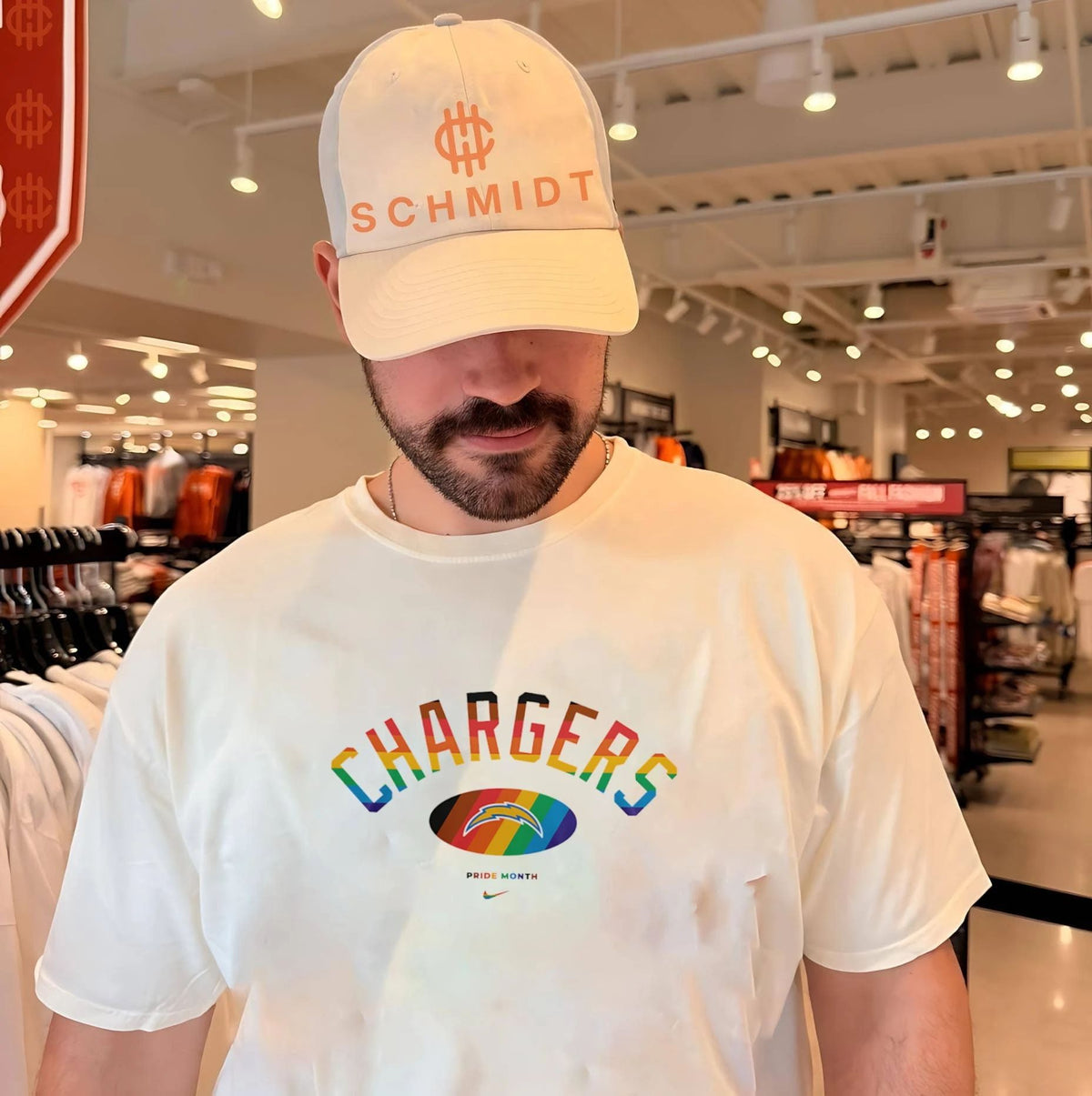 Los Angeles Chargers Pride Month Rainbow logo shirt