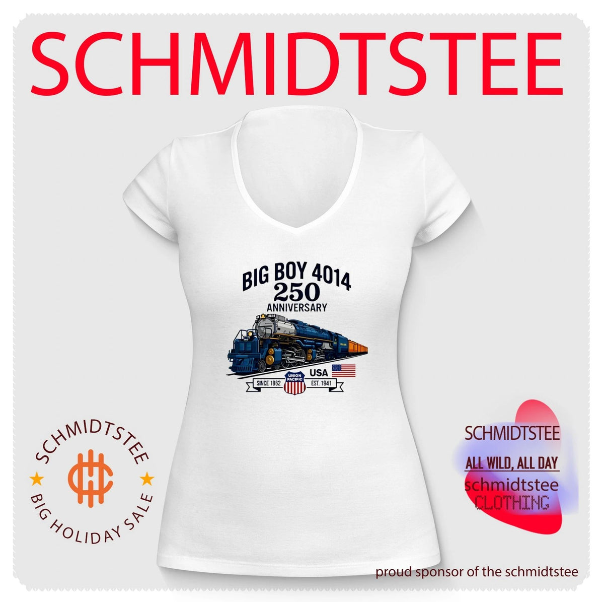 Big Boy 4014 Train 250th Anniversary Patriotic American Locomotive Shirt