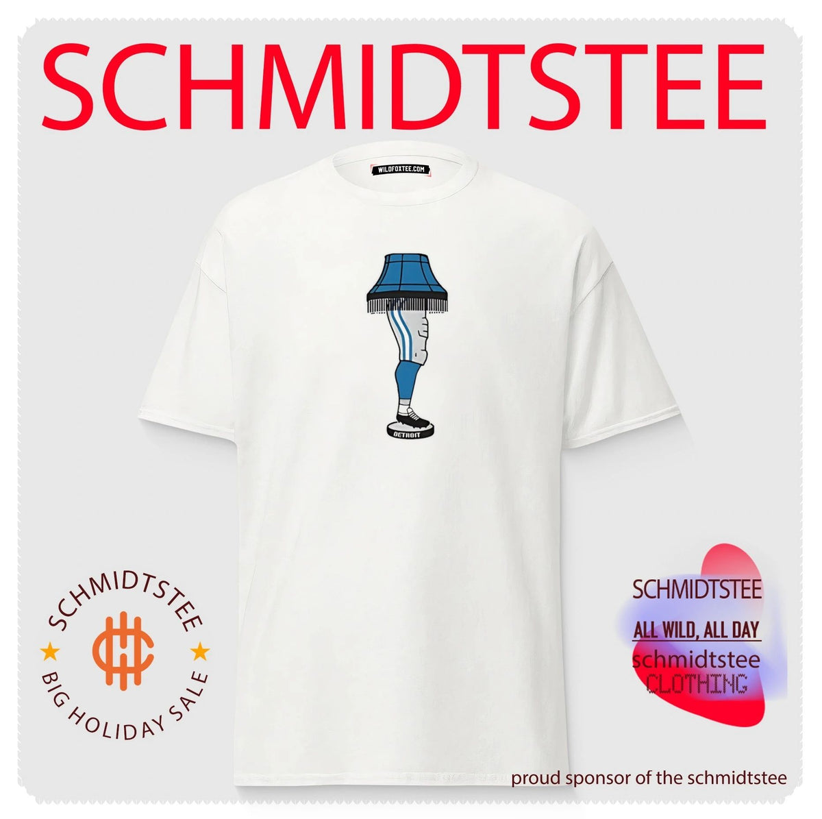 Detroit Lions football leg lamp illustration shirt