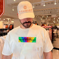 I’m not gay but my hockey team is Pride rainbow background shirt