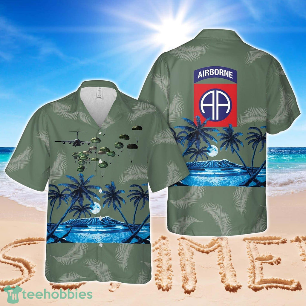 US Army Paratroopers With The 82nd Airborne Division Parachute Hawaiian Shirt Beach Summer Shirt