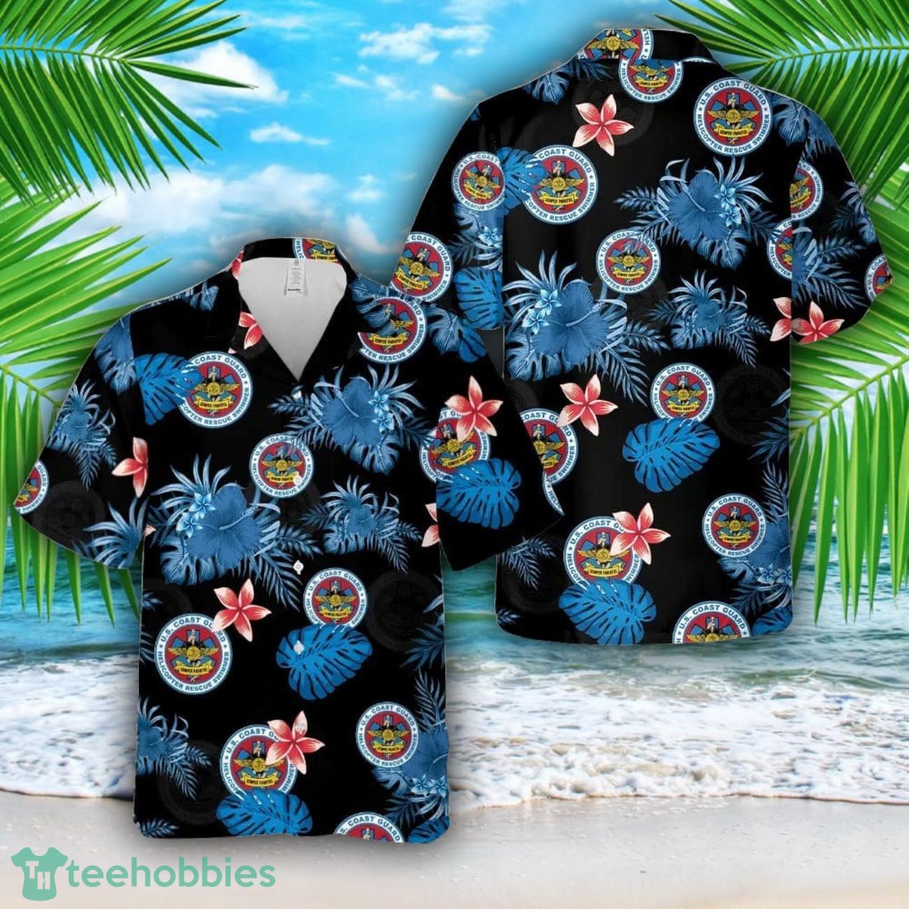 US Coast Guard Helicopter Rescue Swimmer Hawaiian Shirt