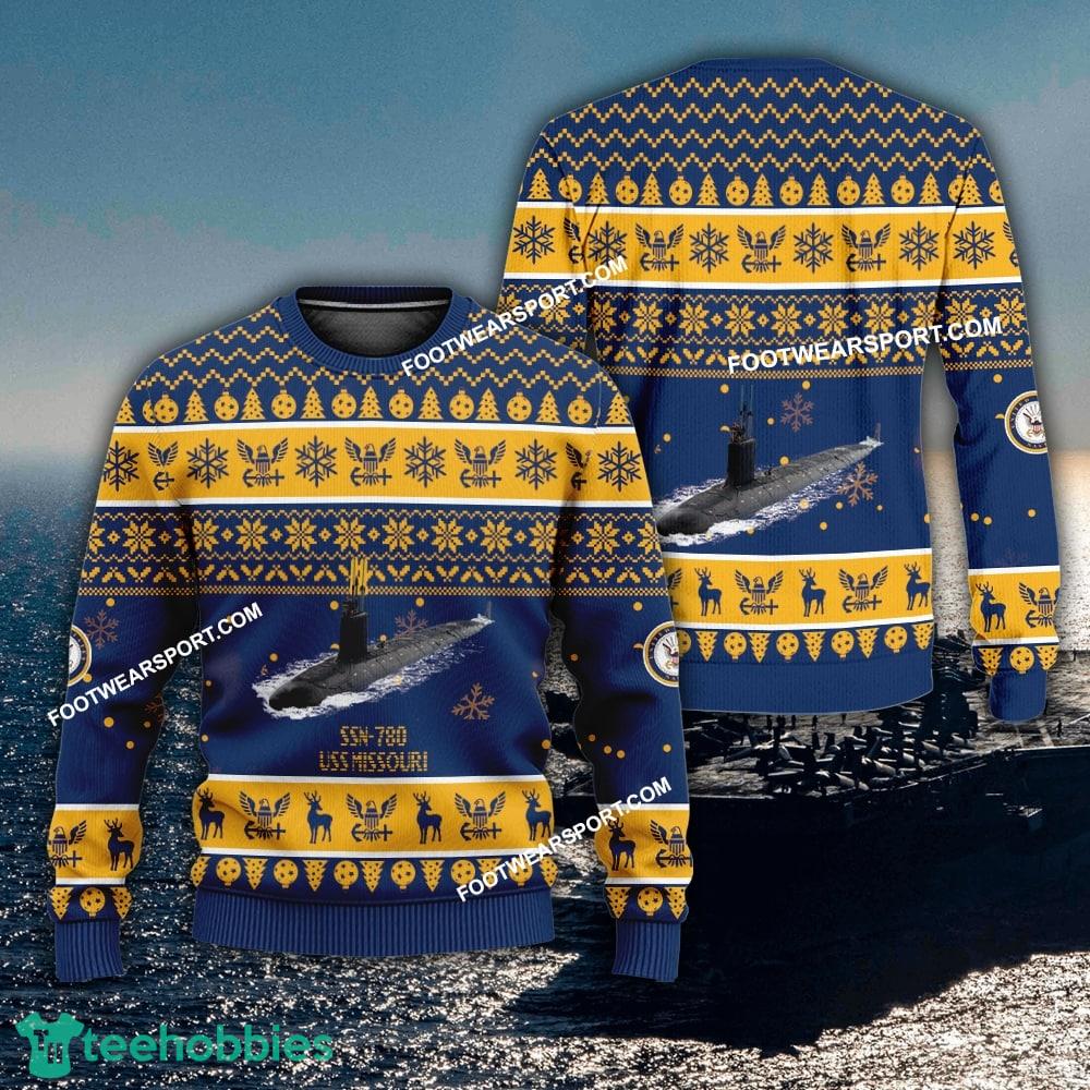 US Navy USS Missouri SSN-780 Ugly Christmas 3D Sweater Gift Veteran