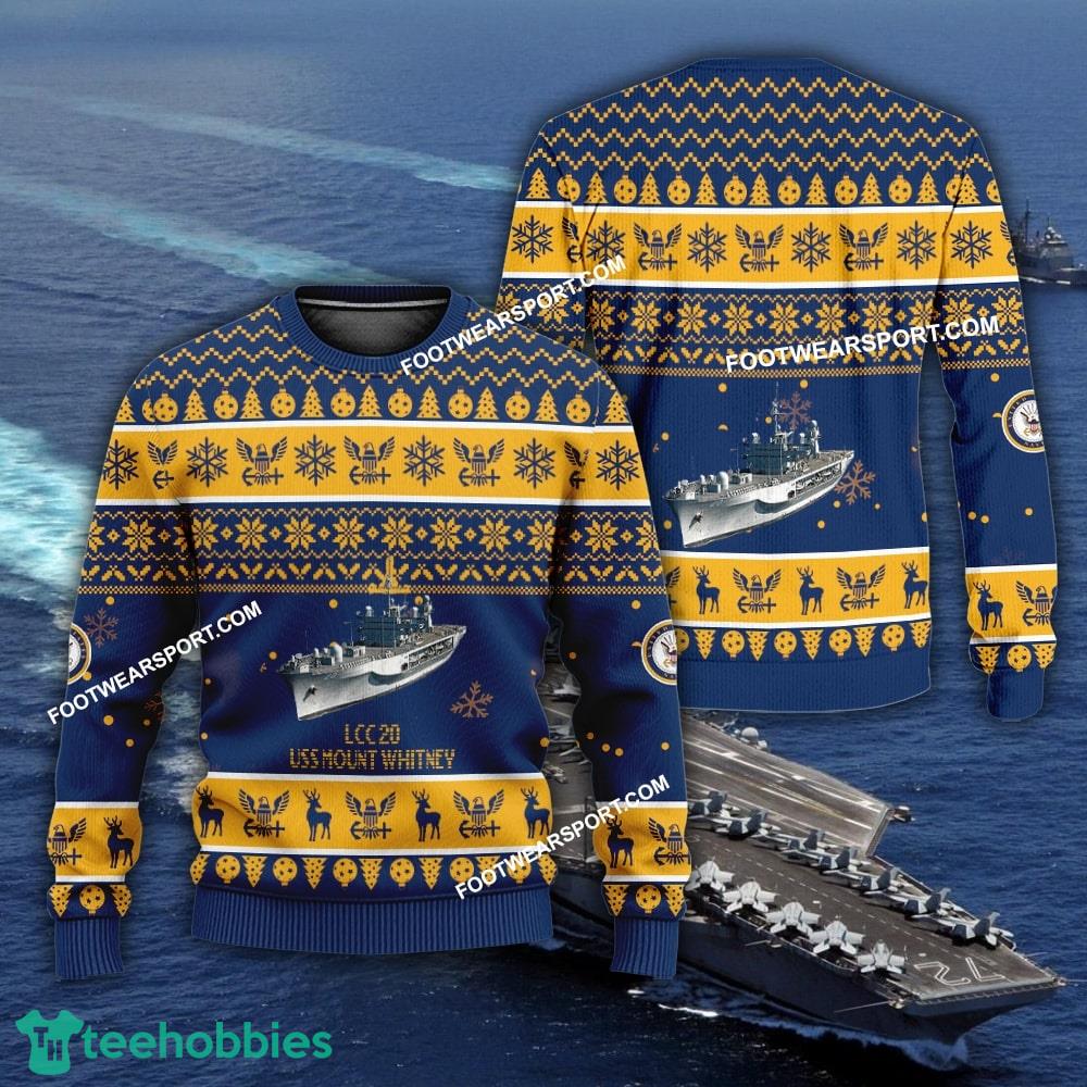 US Navy USS Mount Whitney LCC JCC 20 Ugly Christmas Sweater AOP For Men Women