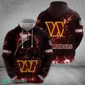 Washington Commanders Fire Skull Green 3D Hoodie Gift Halloween