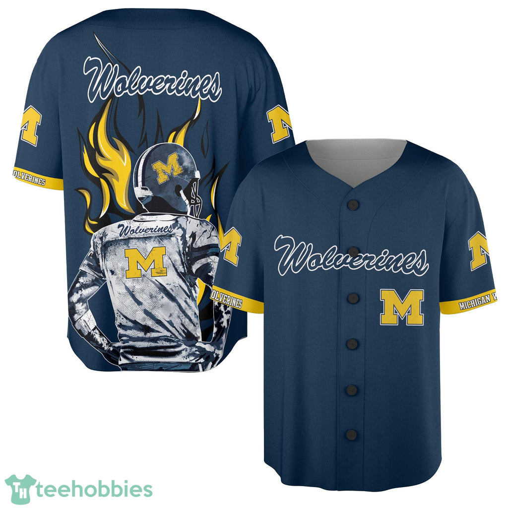 Wave Player Michigan Wolverines Button Jersey For Men Women