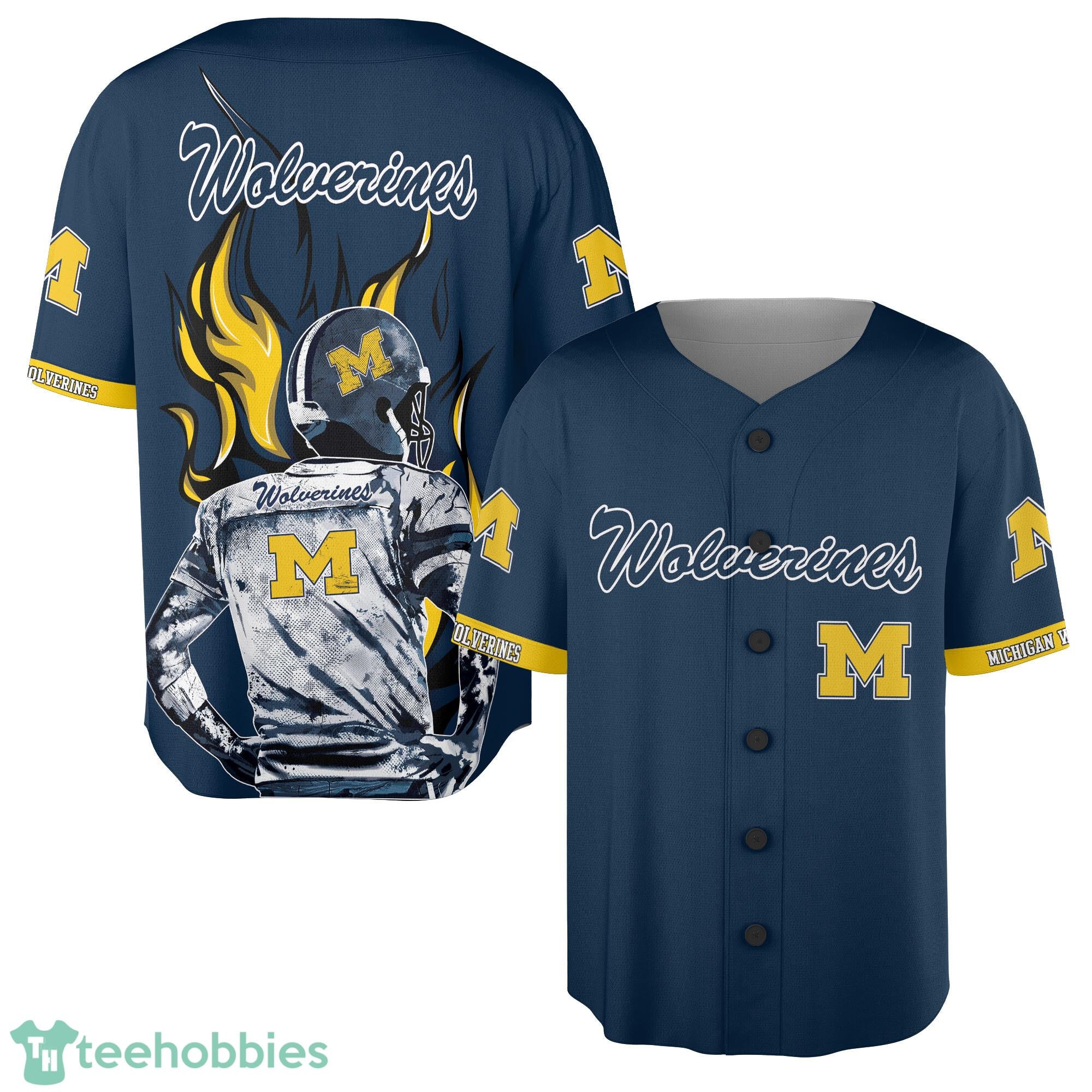 Wave Player Michigan Wolverines Button Jersey For Men Women