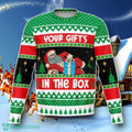 Your Gift In The Box Naughty Holiday Ugly Christmas 3D Sweater Special Gift